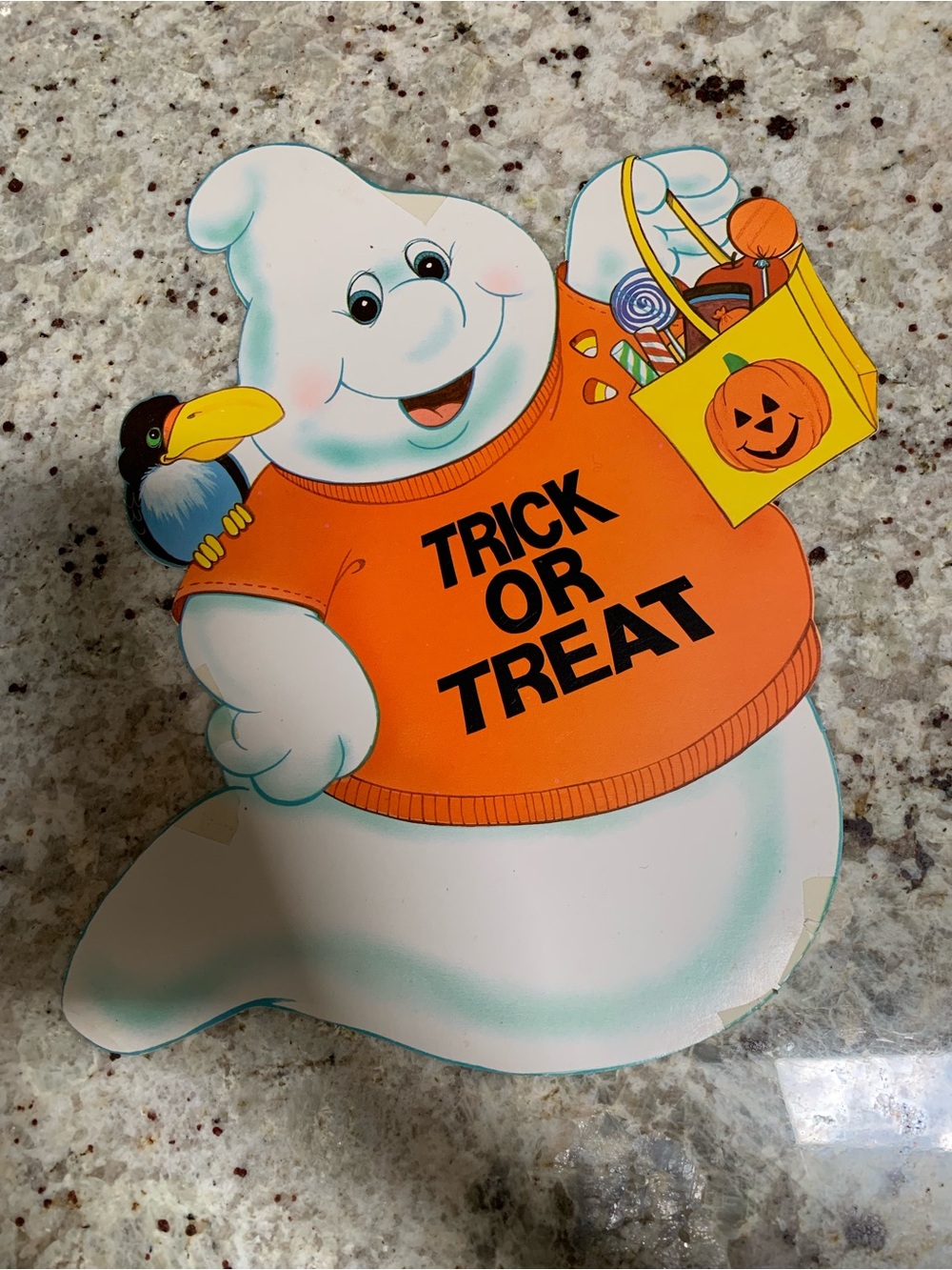 Vintage Halloween Cardboard Ghost Diecut
